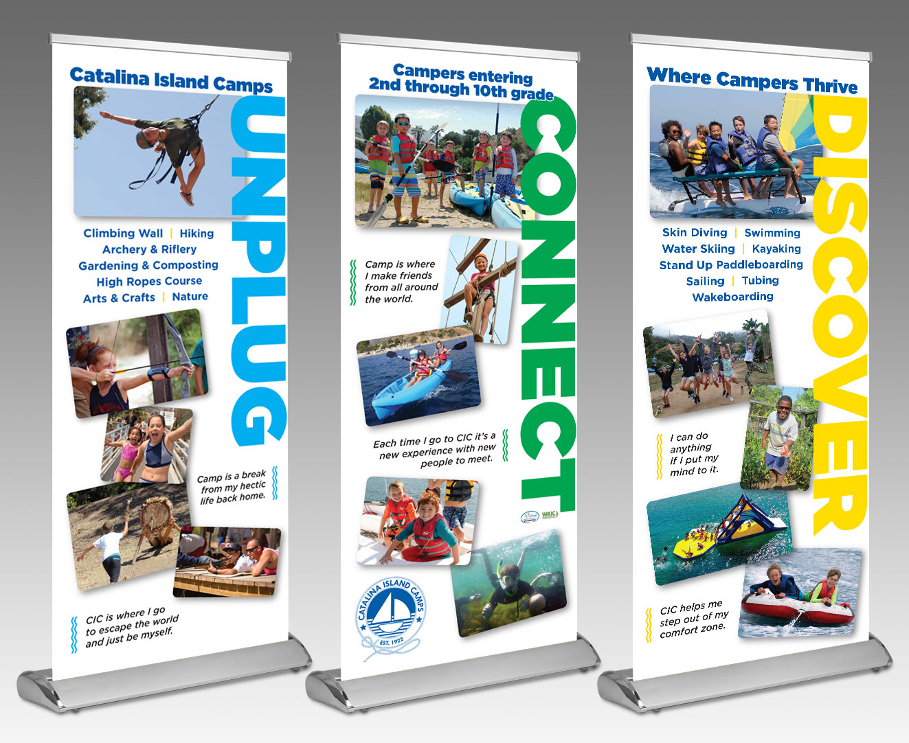 Catalina Island Camps stand up banners
